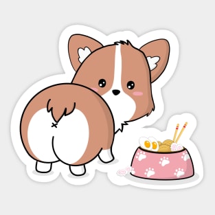 Ramen Corgi Sticker